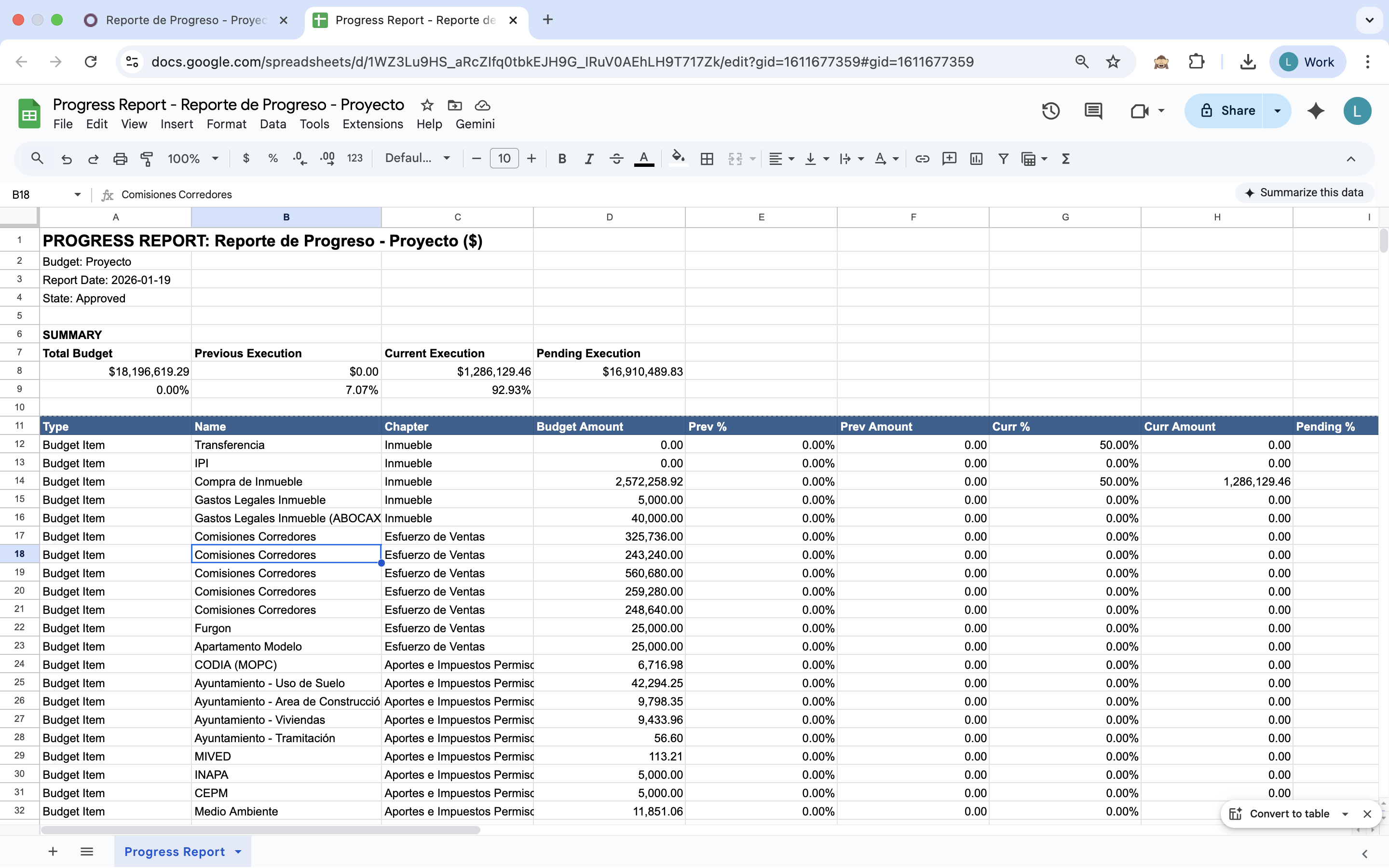 Google Sheets Export